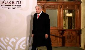 Andres Manuel Lopez Obrador, President Of Mexico At A Press Conference