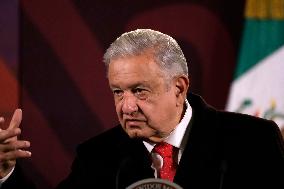 Andres Manuel Lopez Obrador, President Of Mexico At A Press Conference