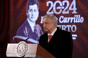 Andres Manuel Lopez Obrador, President Of Mexico At A Press Conference