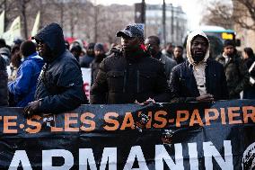 Rally Against Darmanin's Immigration Law In Paris