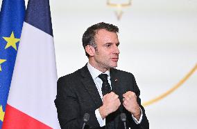 President Macron At Traditional Epiphany Cake Ceremony - Paris