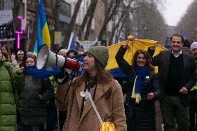 Demonstration In Support Of Ukraine In Cologne, Germany