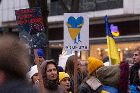 Demonstration In Support Of Ukraine In Cologne, Germany