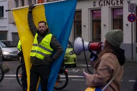 Demonstration In Support Of Ukraine In Cologne, Germany