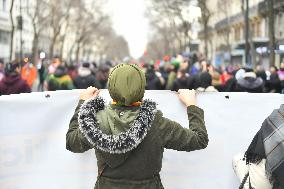 Demonstration in tribute to the Kurds murdered in Paris