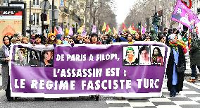 Demonstration in tribute to the Kurds murdered in Paris