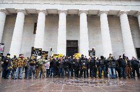 Proud Boys Rally In Columbus , Ohio On Anniversary Of January 6th