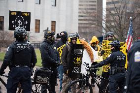 Proud Boys Rally In Columbus , Ohio On Anniversary Of January 6th