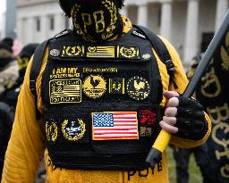 Proud Boys Rally In Columbus , Ohio On Anniversary Of January 6th