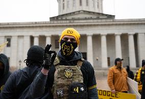 Proud Boys Rally In Columbus , Ohio On Anniversary Of January 6th