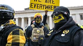 Proud Boys Rally In Columbus , Ohio On Anniversary Of January 6th