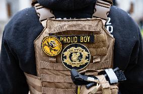 Proud Boys Rally In Columbus , Ohio On Anniversary Of January 6th