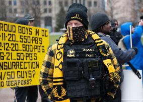 Proud Boys Rally In Columbus , Ohio On Anniversary Of January 6th