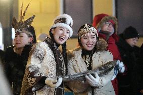 CHINA-HEILONGJIANG-HARBIN-HEZHE PEOPLE-TOURISM-EVENT (CN)