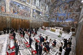 Pope Francis Baptises 16 Infants In The Sistine Chapel - Vatican