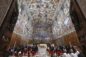 Pope Francis Baptises 16 Infants In The Sistine Chapel - Vatican