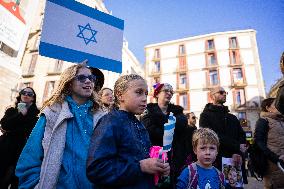 Pro-Israel Rally In Barcelona.