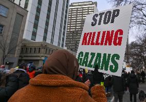 Pro-Palestinian Solidarity Protest In Edmonton