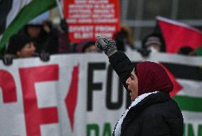 Pro-Palestinian Solidarity Protest In Edmonton