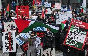 Pro-Palestinian Solidarity Protest In Edmonton