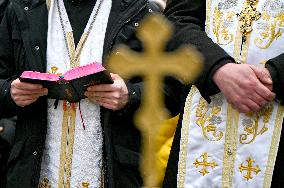 Blessing of water in Lviv