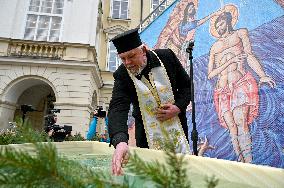 Blessing of water in Lviv