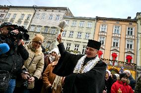 Blessing of water in Lviv
