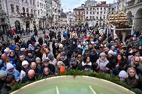 Blessing of water in Lviv