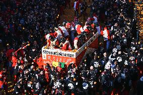 The Battle Of The Oranges During The Historical Carnival Of Ivrea