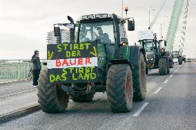 Nationwide German Farmers Protest In Cologne