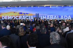 Ceremony Marking One Year Of The Attacks On Brazilian Democracy