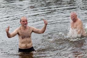 Epiphany celebration Kyiv's Hidropark