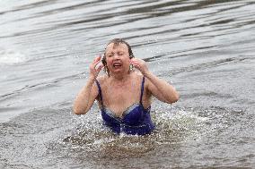 Epiphany celebration Kyiv's Hidropark