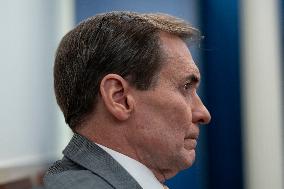 White House national security spokesperson John Kirby speaks at a press briefing
