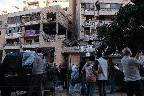 Aftermath Of Beirut Drone Attack Targeting Hamas Deputy Leader