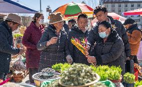 (InTibet) CHINA-XIZANG-XIGAZE-FARMERS' NEW YEAR-MARKET (CN)
