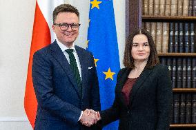 Svitlana Tsichanouskaz Visiting Poland