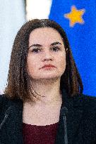 Svitlana Tsichanouskaz Visiting Poland