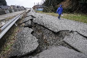 Aftermath of strong earthquake in central Japan