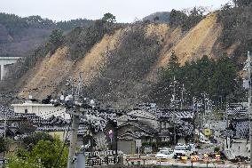 Aftermath of strong earthquake in central Japan