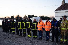 Protection Civile Deal With Flood Damage - Pas-De-Calais