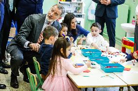 Royals Visit To Gumersindo Azcarate School - Madrid