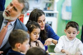 Royals Visit To Gumersindo Azcarate School - Madrid