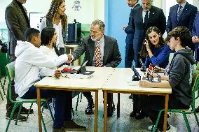 Royals Visit To Gumersindo Azcarate School - Madrid