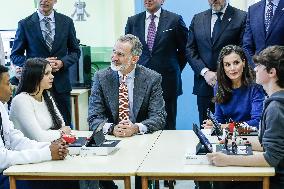 Royals Visit To Gumersindo Azcarate School - Madrid