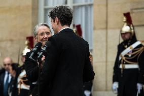 Handover Ceremony For France's New Prime Minister Gabriel Attal