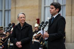 Handover Ceremony For France's New Prime Minister Gabriel Attal