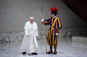 Pope Francis Leads His Weekly General Audience In Paul VI Hall, Vatican City, 10 January 2024.