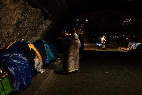 Homeless Minors Face Cold Wave In Paris