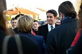 Newly appointed French Prime Minister Gabriel Attal during a visit to Ermont-Eaubonne police station - Ermont